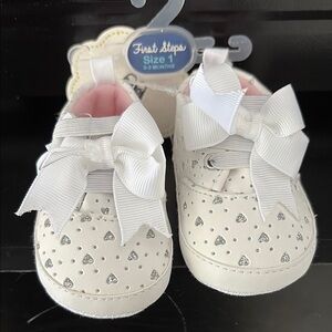 White Baby Shoes with Bows